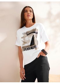 Heine Damen T-Shirt "Shirt", schwarz-weiß, Gr. 46, unifarben, 95% Baumwolle, 5% Elasthan, Shirts