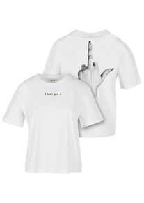 MISS TEE Herren Kurzarmshirt "Miss Tee Damen I Don't Give A F Tee", weiß, casual, Gr. XL, unifarben, 100% Baumwolle, Shirts