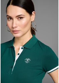 HECHTER PARIS Damen Poloshirt, grün, feminin, Gr. 34, unifarben, Piquu00e9, Obermaterial: 95% Baumwolle, 5% Elasthan, Shirts, mit Kontrastdetails und
