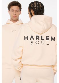 Harlem Soul Herren Kapuzensweatshirt, beige, casual, Gr. M, bedruckt, Material: 65% Baumwolle, 35% Polyester, Sweatshirts, mit weicher Innenseite