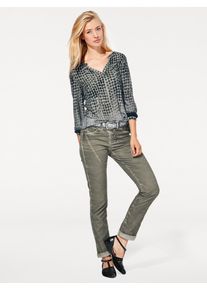 Heine Damen Blusenshirt "Shirtbluse", grün, Gr. 34, gemustert, gepunktet, 100% Viskose, Shirts