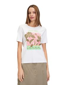 Betty Barclay Damen Kurzarmshirt "Betty Barclay Basic Shirt mit Placement", weiß, feminin, Gr. 46, Jersey, Obermaterial: 95% Baumwolle, 5% Elasthan.,