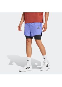 Herren Shorts "GYM+ 2in1 SHORT", blau, sportlich, Gr. XXXL, adidas Performance, Obermaterial: 100% Polyester, Hosen