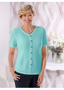 CLASSIC Damen V-Shirt "Shirt", blau, Gr. 40, unifarben, 98% Polyester, 2% Elasthan, Shirts