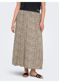 Only CARMAKOMA Damen Maxirock "CARVENEDIG LIFE LONG SKIRT NOOS"silber mink aop:lina small leo, modisch, Gr. 46, bedruckt, Web, Obermaterial: 100%