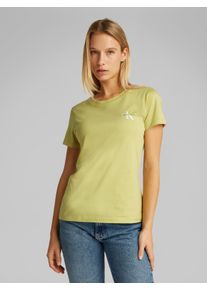 Damen Rundhalsshirt "2-PACK MONOLOGO SLIM TEE", grün, casual, Gr. XXL, Calvin Klein Jeans, unifarben, Single Jersey, Obermaterial: 100% Baumwolle,