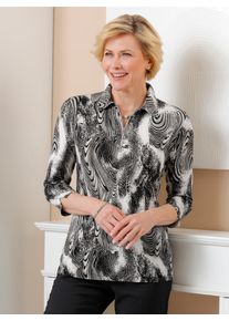 CLASSIC Damen Poloshirt "Shirt", schwarz, Gr. 38, gemustert, mehrfarbig, 95% Viskose, 5% Elasthan, Shirts