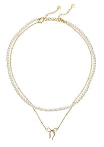 Lascana Damen Schmuckset, gold, elegant, glänzend, Edelstahl, Schmuck-Sets, 2-teiliges Halsketten Set