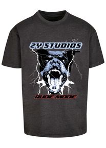 2Y STUDIOS Herren T-Shirt "2Y Studios Herren Rottweiler Oversize Tee", grau, casual, Gr. XXL, bedruckt, 100% Baumwolle, Shirts