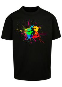 Merchcode Herren T-Shirt "Merchcode Herren Color Splash Player Heavy Oversized Tee", schwarz, casual, Gr. M, bedruckt, 100% Baumwolle, Shirts