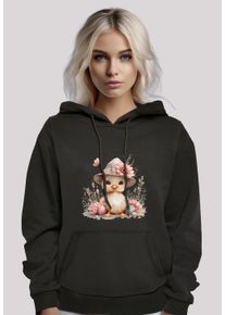 F4NT4STIC Damen Kapuzenpullover "Süßes Oster Küken mit Hut", schwarz, casual, Gr. L, Obermaterial: 65% Baumwolle, 35% Polyester, Pullover, Premium