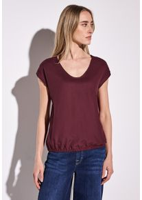 Street One Damen Hemdbluse, rot, casual, Gr. 44, unifarben, Stoff, 100% Viskose, Blusen, aus softer Viskose