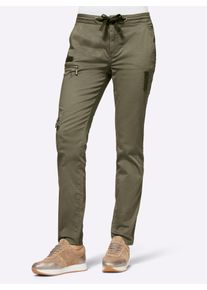 Heine Damen 5-Pocket-Hose, grün, Gr. 40, unifarben, 98% Baumwolle, 2% Elasthan, Hosen