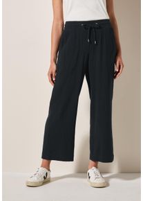 Cecil Damen Stoffhose, schwarz, casual, Gr. XXL, unifarben, Web, 100% Baumwolle, Hosen, Elastikbund mit Tunnelzug
