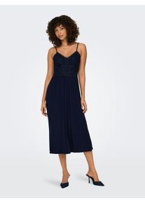 Only Damen Spaghettikleid "ONLHONEY STRAP DRESS JRS", blau, Gr. XL, unifarben, Jersey, Obermaterial: 95% Viskose, 5% Elasthan, Kleider