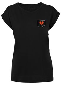 Merchcode Herren T-Shirt "Merchcode Damen Ladies Heartbreak X Extended Shoulder Tee", schwarz, casual, Gr. XL, unifarben, 100% Baumwolle, Shirts