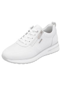 Remonte Damen Keilsneaker, Gr. 42, weiß, Leder, sportlich, Schuhe, Freizeitschuh, Halbschuh, Schnürerschuh mit gepolstertem Schaftrand