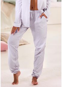 s.Oliver Damen Pyjamahose, Gr. 36, rot, Single Jersey, Obermaterial: 50% Baumwolle, 50% Viskose, gestreift, klassisch, Hosen, mit seitlichen