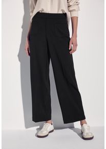Street One Damen Stoffhose, schwarz, casual, Gr. 38, unifarben, Stoff, 61% Viskose, 32% Polyamid, 7% Elasthan, Hosen, High Waist