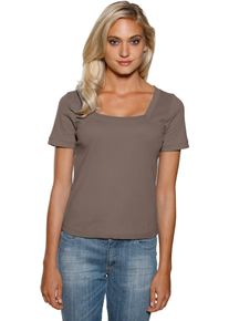Heine Damen Kurzarmshirt "Carré-Shirt", grau, Gr. 40, unifarben, 100% Baumwolle, Shirts