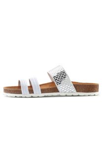 Lascana Damen Pantolette "Mule, Sandale, offener Schuh", Gr. 39, weiß, Obermaterial: 100% Textilmaterial. Decksohle: 100% Rindsleder. Laufsohle: 100%