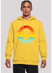 F4NT4STIC Herren Kapuzenpullover "Alien Retro Sonnenuntergang", gelb, casual, Gr. XL, Obermaterial: 65% Baumwolle, 35% Polyester, Pullover, Premium
