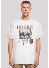 F4NT4STIC Herren T-Shirt "Guns 'n' Roses Flower Skull Rock Musik Band", weiß, casual, Gr. XS, Obermaterial: 100% Baumwolle, Shirts, Premium Qualität