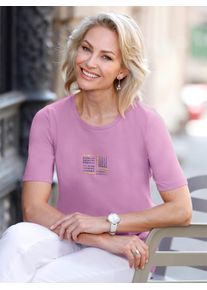 Classic Basics Damen Kurzarmshirt "Shirt", lila, Gr. 38, unifarben, 100% Baumwolle, Shirts