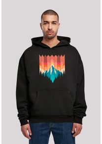 F4NT4STIC Herren Kapuzenpullover "Berg Sonnenuntergang Geometrisch", schwarz, casual, Gr. XL, Obermaterial: 100% Baumwolle, Pullover, Premium Qualität