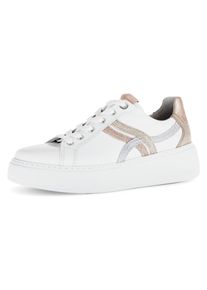 Gabor Damen Plateausneaker "FLORENZ", Gr. 42, weiß, Nappaleder, Textil, unifarben mit Farbeinsätzen, sportlich, Schuhe, Freizeitschuh, Halbschuh,
