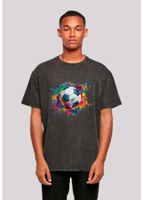 F4NT4STIC Herren T-Shirt "Bunte Fußball Grafik", schwarz, casual, Gr. S, Obermaterial: 100% Baumwolle, Shirts, Premium Qualität