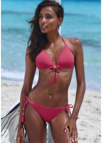 ELBSAND Damen Triangel-Bikini, rot, Gr. 36, Recycling-Polyamid, Bikini-Sets, aus trendiger Rippware