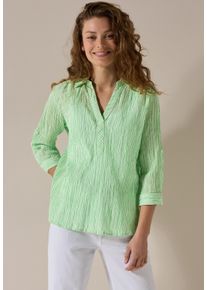 Cecil Damen Shirtbluseiced neon grün, casual, Gr. XXL, gestreift, Web, 95% Baumwolle, 5% Elasthan, Blusen, aus Baumwolle mit Stretchanteil