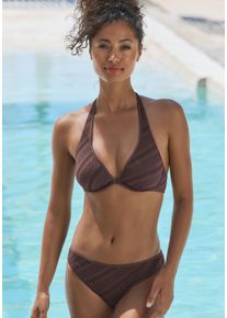 s.Oliver Damen Bügel-Bikini "Naila", braun, Gr. 38, Strukturmuster, Microfaser, Polyamid, Bikini-Sets, mit Struktur