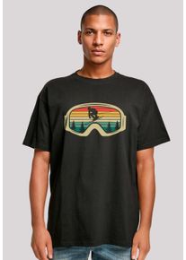 F4NT4STIC Herren T-Shirt "Retro Skibrille Wintersport", schwarz, casual, Gr. 4XL, Obermaterial: 100% Baumwolle, Shirts, Premium Qualität