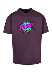 Merchcode Herren T-Shirt "Merchcode Herren BOOM Comic Heavy Oversized Tee", lila, casual, Gr. S, bedruckt, 100% Baumwolle, Shirts