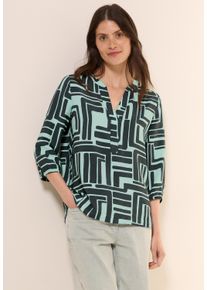Cecil Damen Klassische Bluseslate khaki, casual, Gr. S, bedruckt, Stoff, 88% Viskose, 12% Nylon, Blusen, mit 3/4 Ärmeln