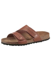 MAN'S WORLD MAN'S WORLD Herren Pantolette, Gr. 43, braun, Leder, klassisch, Schuhe, Schlappen, Sommerschuh, Hausschuh mit vorgeformtem Fußbett