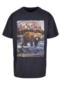 Herren T-Shirt "Upscale by Mister Tee Herren Alaska Vintage Oversize Tee", blau, casual, Gr. L, UPSCALE BY MISTER TEE, bedruckt, 100% Baumwolle,