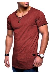 behype Herren T-Shirt "DUST", rot, casual, Gr. XXXL, unifarben, 100% Baumwolle, Shirts, mit Rundhals-Ausschnitt