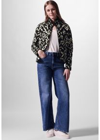 Damen Steppjacke, schwarz, casual, Gr. 42, STREET ONE STUDIO, bedruckt, Stoff, Obermaterial: 88% Viskose, 12% Nylon; Futter: 80% Polyester, 20%