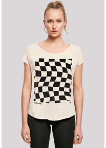 F4NT4STIC Damen T-Shirt "Wavy Schach Muster", beige, casual, Gr. XL, Obermaterial: 100% Baumwolle, Shirts, Print