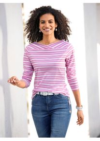 Casual Looks Damen T-Shirt "Shirt", lila, Gr. 36, gemustert, mehrfarbig, gestreift, 50% Baumwolle, 50% Modal, Shirts
