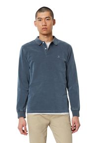 Marc O'Polo MARC O'POLO Herren Langarm-Poloshirt "aus reiner Bio-Baumwolle", blau, casual, Gr. S, unifarben, Obermaterial: 100% Baumwolle, Shirts