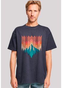 F4NT4STIC Herren T-Shirt "Berg Sonnenuntergang Geometrisch", blau, casual, Gr. XS, Obermaterial: 100% Baumwolle, Shirts, Premium Qualität
