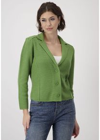 monari Damen Strickjacke, grün, modisch, Gr. 36, unifarben, Strick, Obermaterial: 100% Baumwolle, Strickjacken, mit Reverskragen und Knöpfen