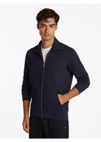Tommy Hilfiger Herren Sweatjacke "ESSENTIAL TERRY ZT STAND COLLAR", blau, casual, Gr. XXXL, Sweatware, Obermaterial: 100% Baumwolle, Sweatjacken