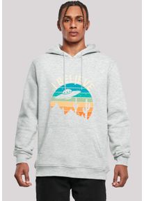 F4NT4STIC Herren Kapuzenpullover "I Believe UFO Alien Sonnenuntergang", grau, casual, Gr. S, Obermaterial: 65% Baumwolle, 35% Polyester, Pullover,