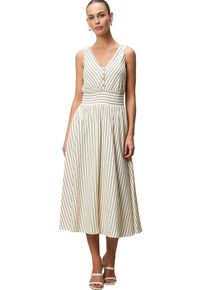 Zero Damen Midikleid "Zero Midikleid mit Streifen", schwarz-weiß, casual, Gr. 44, gestreift, Web, Obermaterial: 63% Polyacryl, 37% Polyamid.
