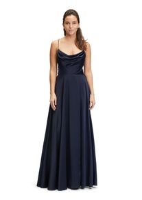 Vera Mont Damen Abendkleid "Vera Mont Abendkleid mit Wasserfallausschnitt", blau, elegant, Gr. 38, Satin, Obermaterial: 97% Polyester, 3% Elasthan.